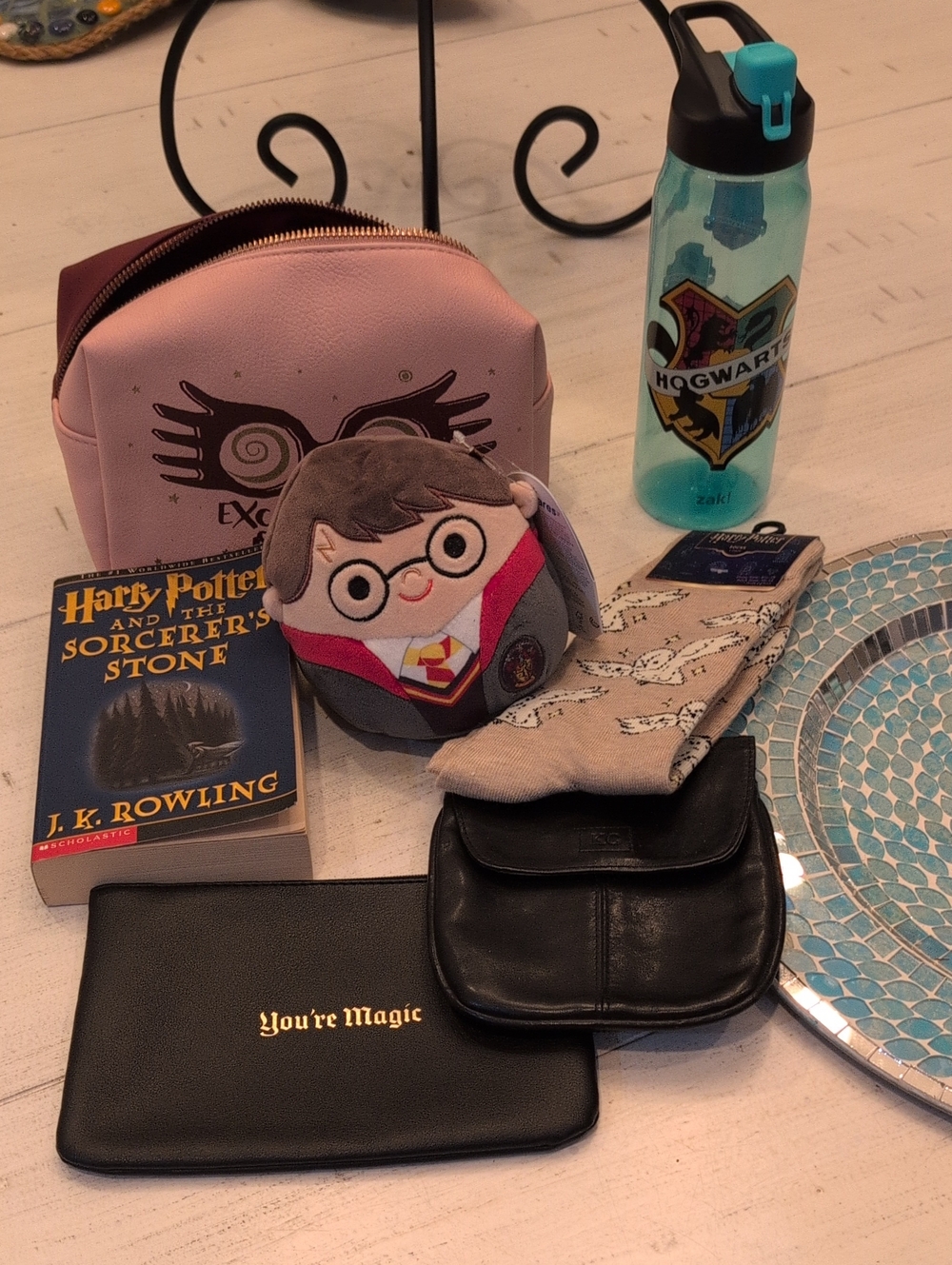 Harry Potter Bundle -  Cosmetic Bag , Socks, Book, Plush, Bottle, Pouches